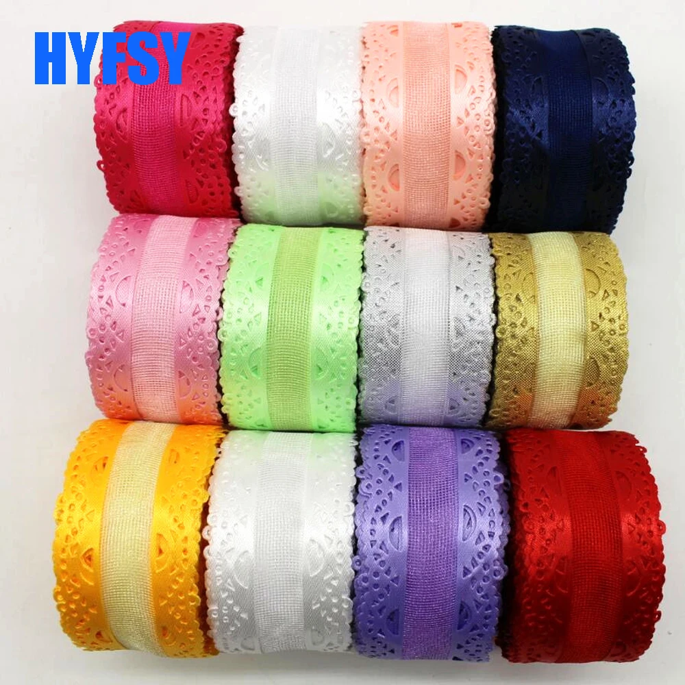 

New 40mm crown lace ribbon 10y/20y DIY handmade material gift wrap hair trim bow wedding garment edge gauze