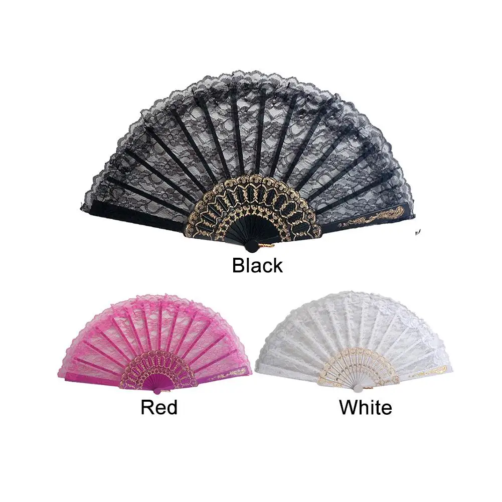 Lace Fan Chinese Style Dancing Fan Folding Fan Hand Held Fan Dance Party Wedding Decor Dance Pocket Gifts