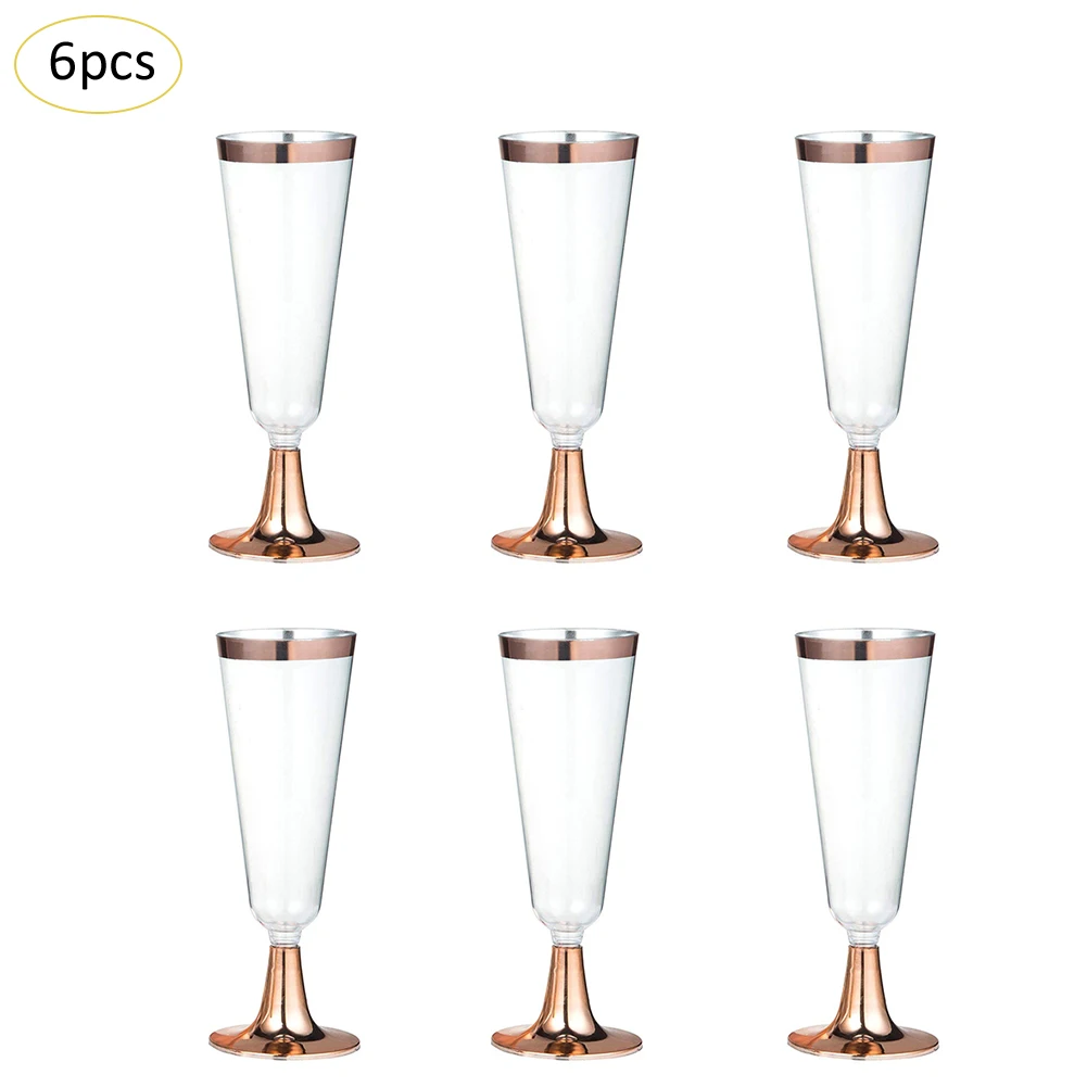6 шт одноразовое пластиковое красное вино стекло для рождественской вечеринки шампанское флейта коктейльное стекло для напитков на вечеринку чашки кухни чашки