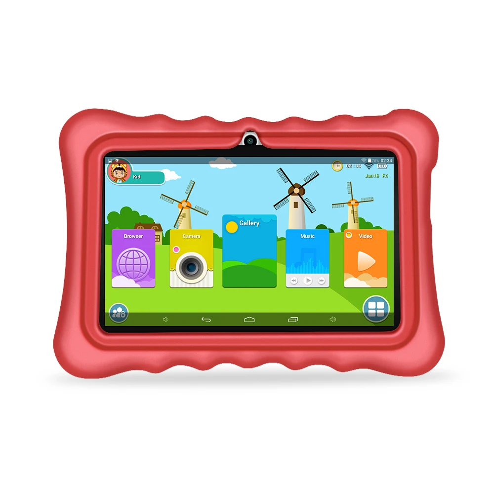

Yuntab 7 inch Q88H Quad Core touch screen 1024*600 Tablet PC load Iwawa kid software ,3D-Game bluetooth Kids Game Apps