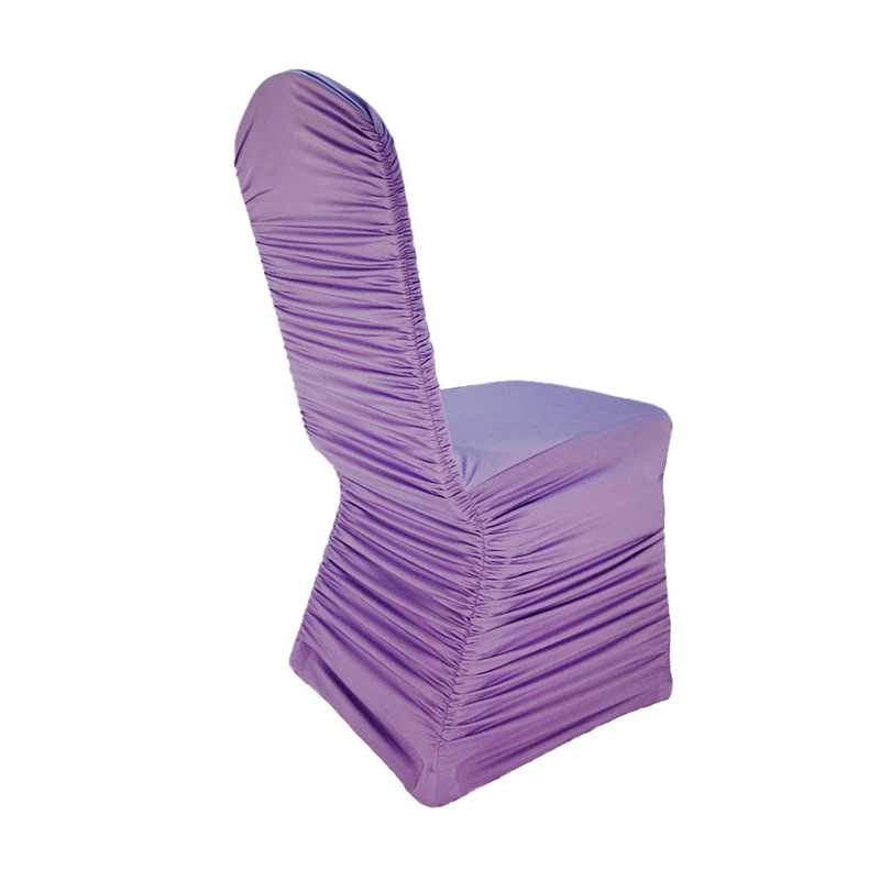 Высокое качество белый Раффлед спандекс лайкра чехлы для стульев свадьбы, вечерние праздника, вечеринки, банкета украшения Универсальный Ruched Chaircover - Цвет: Lavender