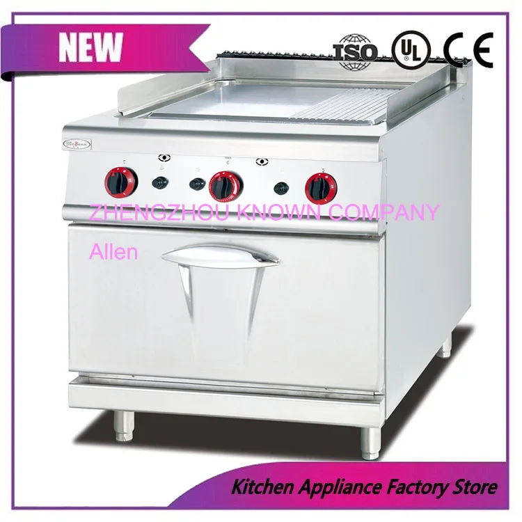 

gas griddle with oven/griddle with gas oven/1/3 grooved griddle with oven
