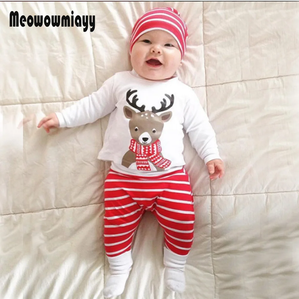 Baby boy christmas clothes 3pcs 2018 children clothing long sleeve