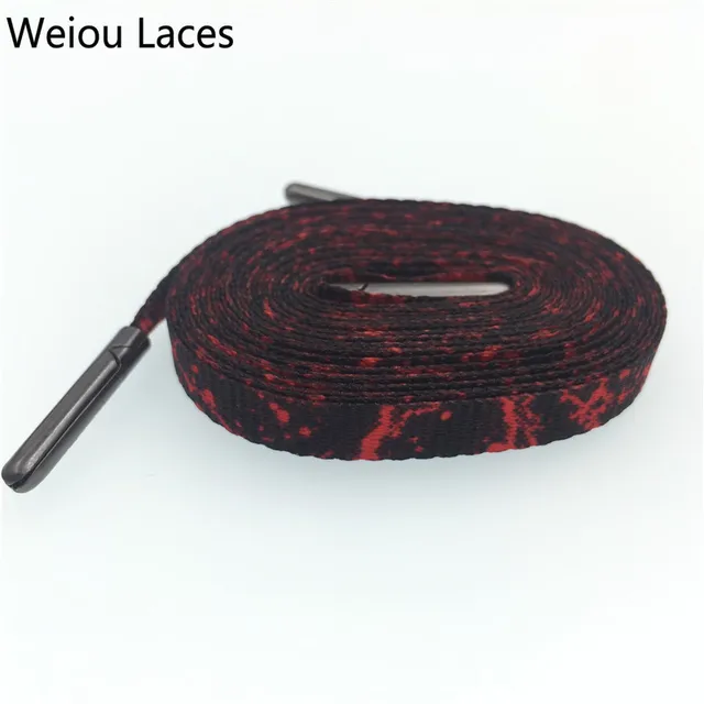 Weiou hot Shoestring Tops Silk Screen Printing Flat Print Shoelaces For Dress Shoes Personalized Replacement Shoelaces 60-180cm 705 Red lightning