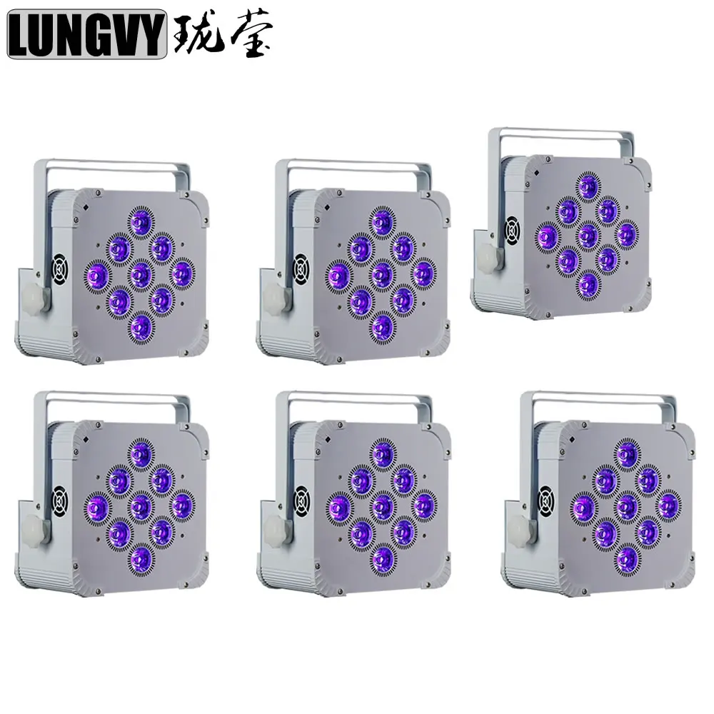 

Free Shipping 6pcs/lot LED Flat Par 9X18W RGBWA-UV DMX DJ Washer Lighting