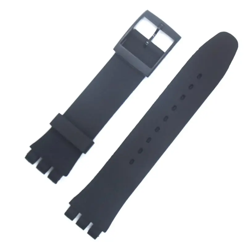 WatchbandHigh Quality Multicolor  17mm 19mm 20mm Silicone Rubber Watch Band Strap For Swatch Rubber Strap Plastic Buckle 