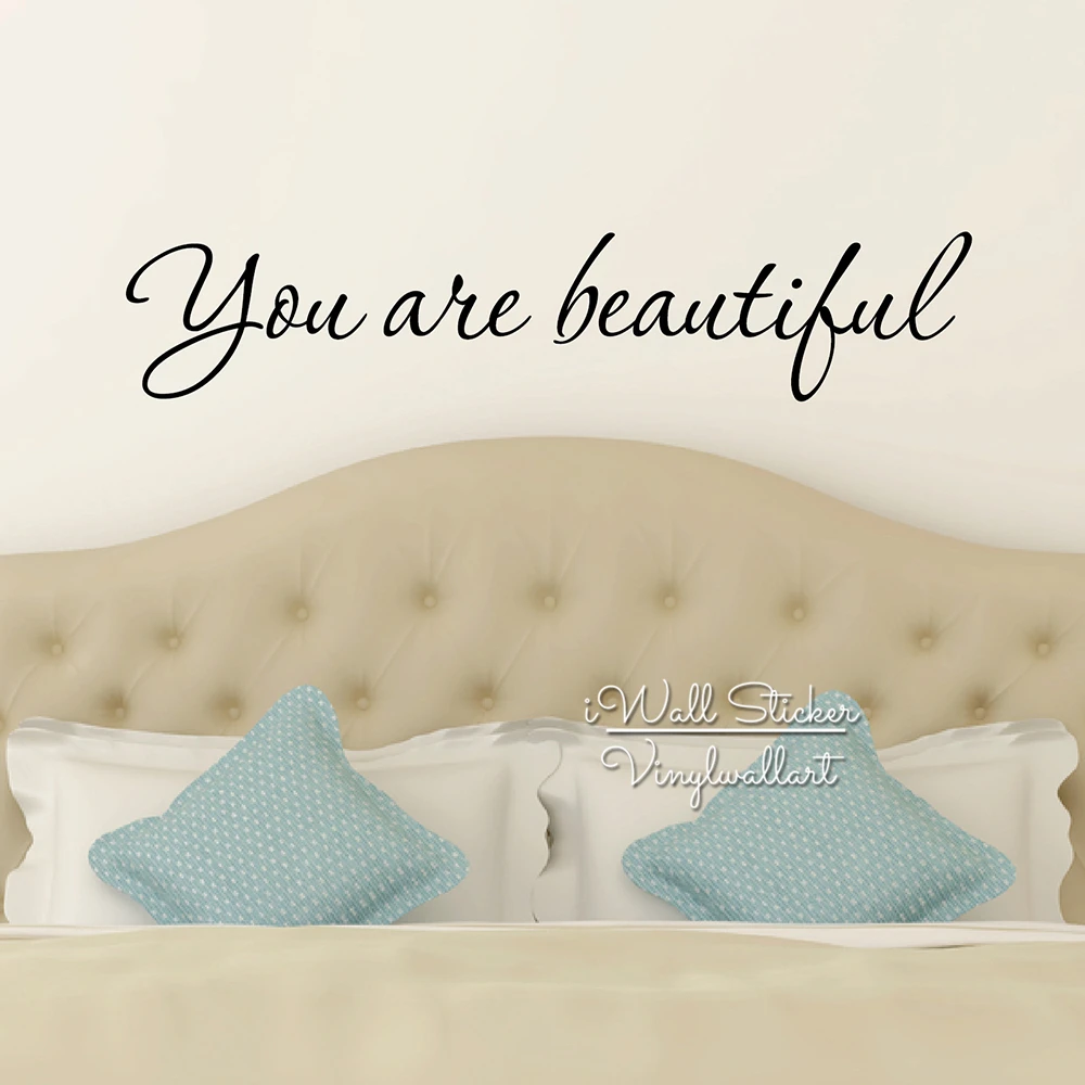 

You Are Beautiful Quotes Wall Sticker Love Quotes Wall Art Decals DIY Motivational Wall Lettering Quotes Cut Vinyl Q234