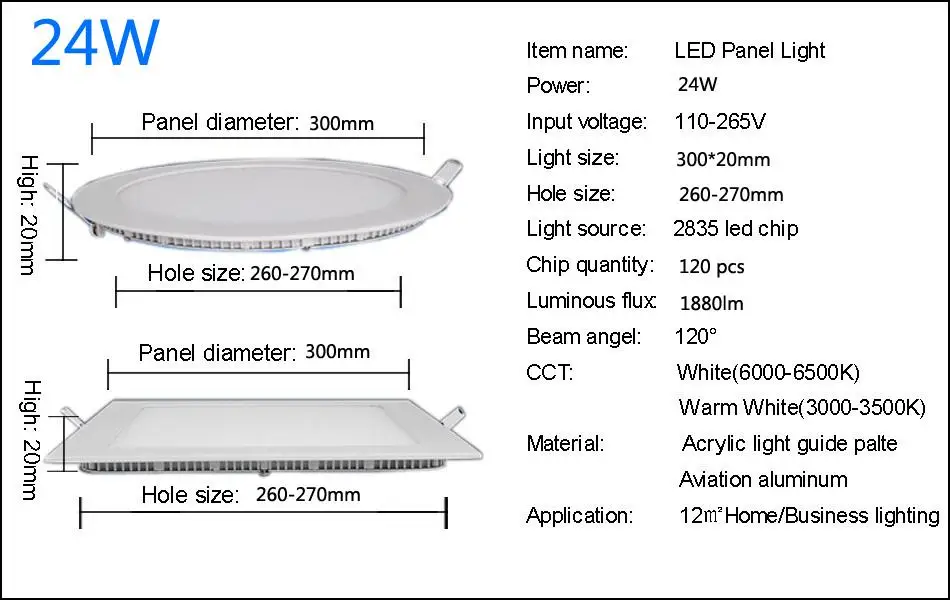 10 шт. 15 Вт LED Панель свет AC85 ~ 265 В Светильники круглый квадратный ультра тонкий Светодиодные осветительные панели SMD2835 для дома освещение