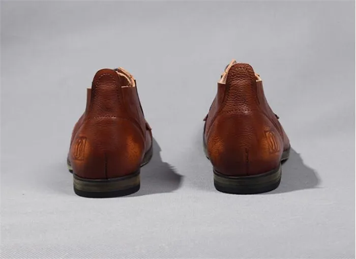 Мужские деловые модельные туфли из воловьей кожи с перфорацией; универсальные туфли-оксфорды ручной работы; кожаные туфли на шнуровке с круглым носком
