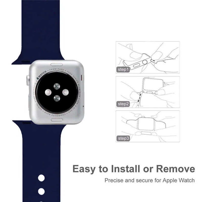 Спортивный силиконовый ремешок для наручных часов Apple Watch, версии 4/3/2/1 красочные замена Браслет аксессуары для наручных часов iWatch, 44/42/40/38 мм
