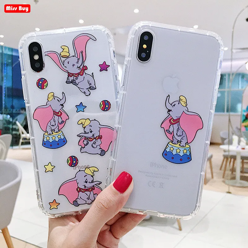 Мультяшный Dumbo Летающий Слон Disneys чехол для телефона iPhone X Xs Max XR 7 8 6S 6 Plus Fundas