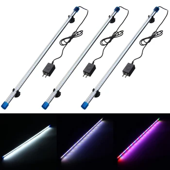 

Waterproof 60cm RGB LED Bar Lights 2835SMD Glass Shell Blue White Fish tank Underwater Lamp Home Decoration US Plug AC 220V 6W