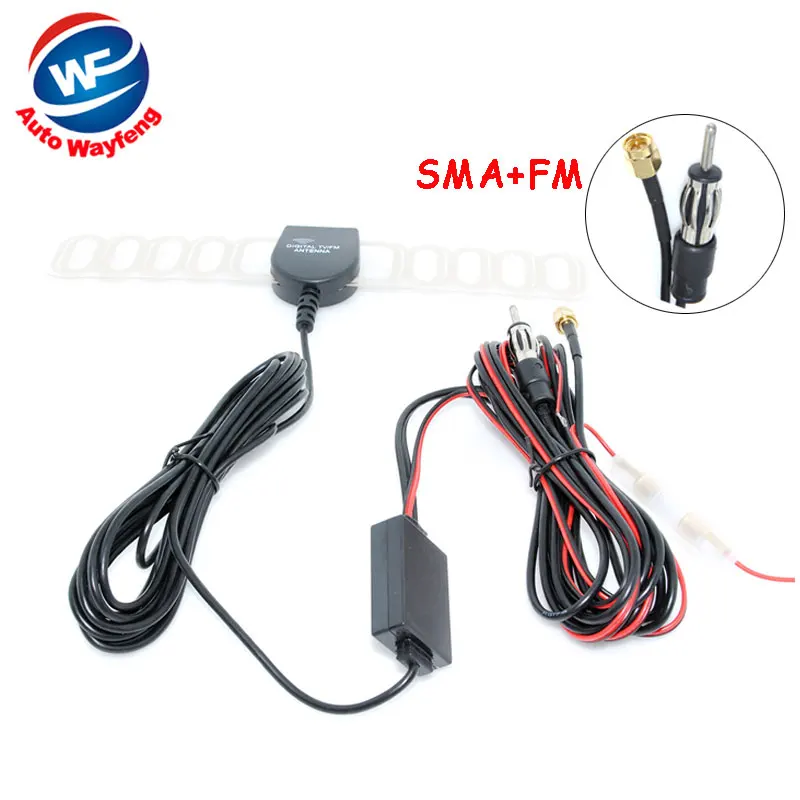 

Car Digital DVB-T ISDB-T TV Antenna Car TV Antenna ANT29db 2 In 1 Booster Antenna Aerial SMA+FM Radio Free shipping