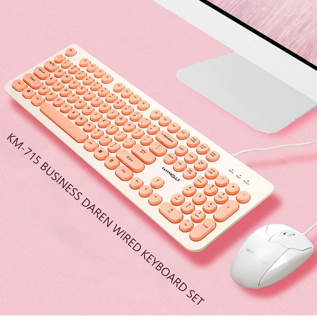 VOBERRY ультратонкий Мультимедийный USB кабельная клавиатура+ мышь Портативный бизнес-игра клавиатура и мышь набор