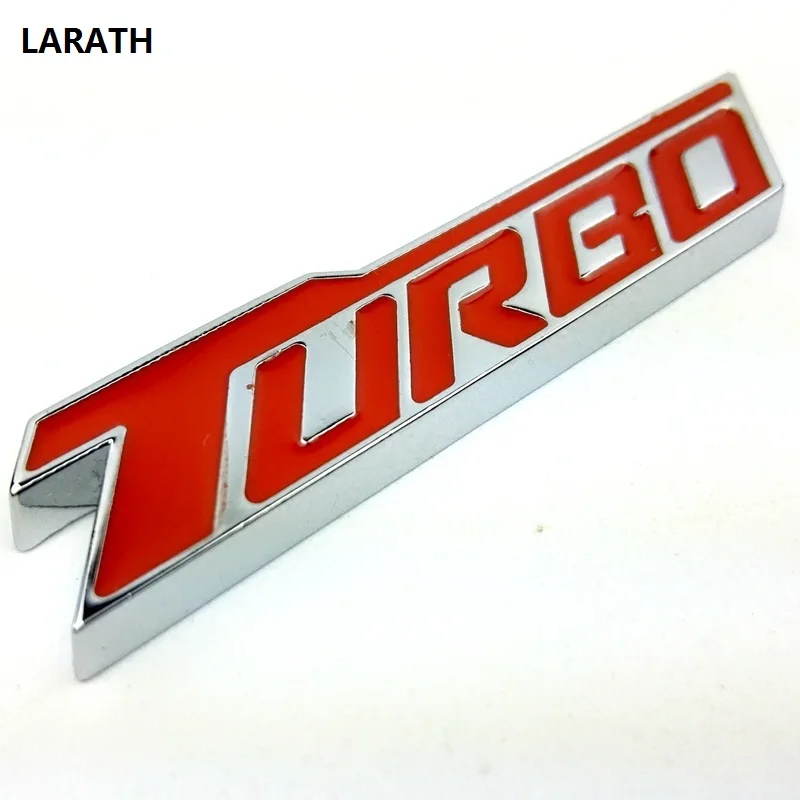 Металлические 3D стерео наклейки LARATH TURBO автомобильные с металлическим