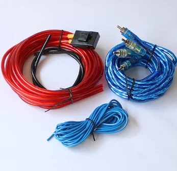 

1 set copper Car Audio Subwoofer line RCA Audio modification wire Power amplifier cable kit 10GA 4.5m