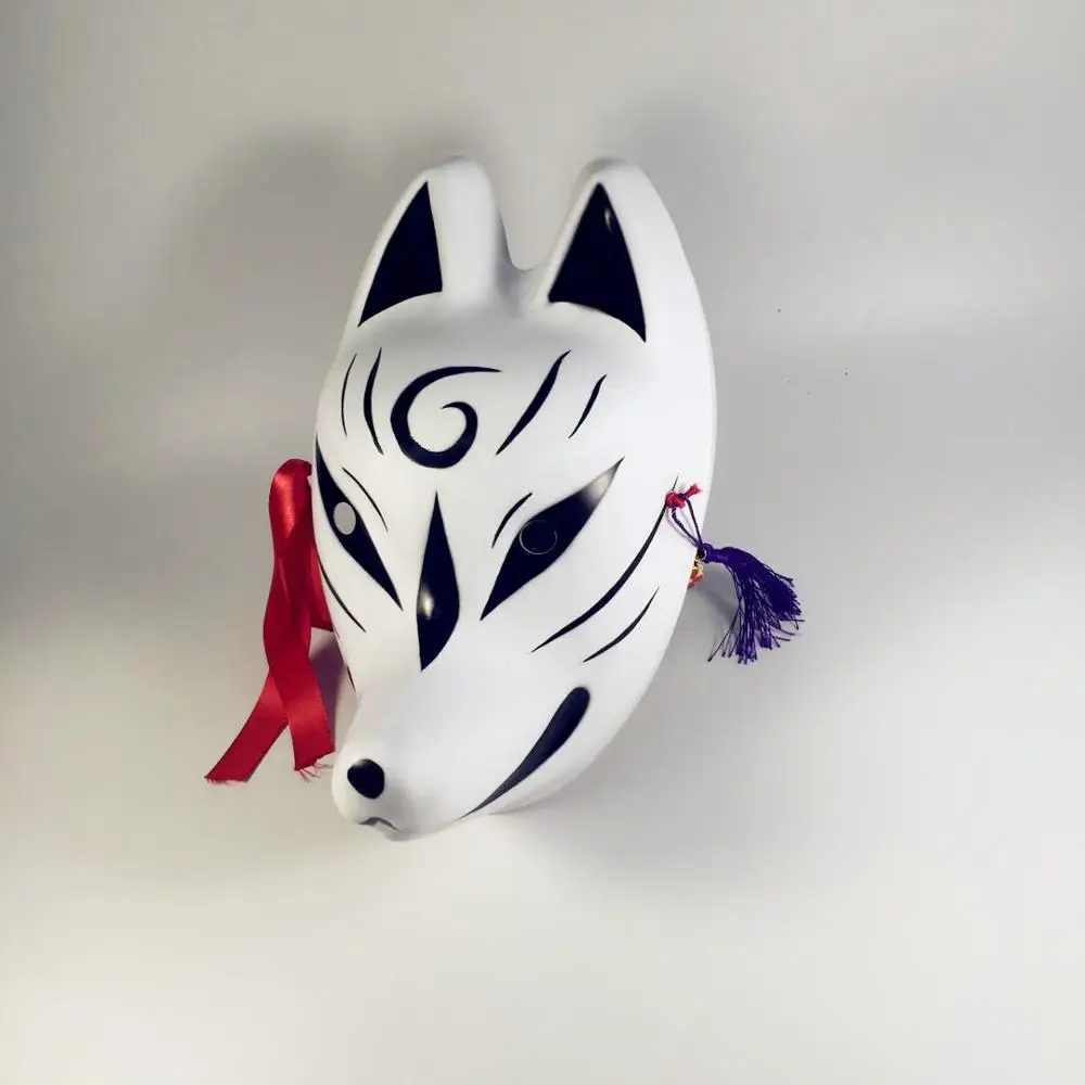 Маска лисы на все лицо, ручная роспись, японская маска, маска кицунэ для косплея и маскарада, Новое поступление, маска животного для косплея - Цвет: FOX3