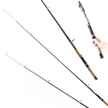 Удочка углеродная 2,1 м, 6 секций, портативная телескопическая литая приманка, удочка для спиннинга, ручная рыболовная снасть, морская удочка