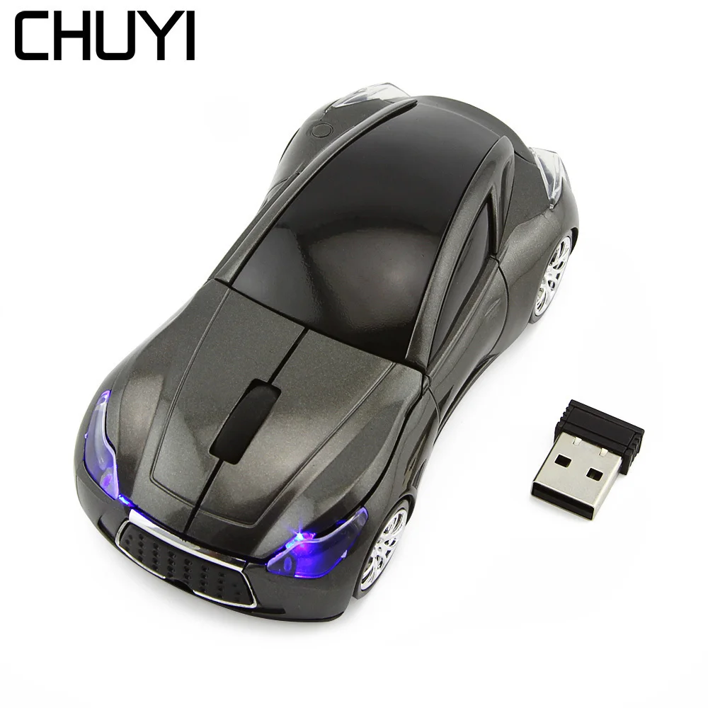 CHUYI Wireless Sports Car Shaped Mouse 1600DPI Optical Mouse Ergonomic