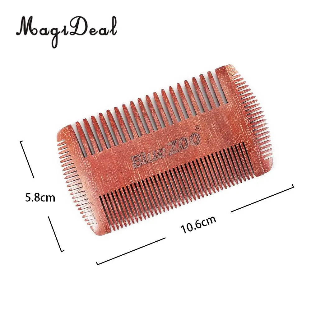 Handmade Anti Static Natural Sandalwood Men Fine Coarse Teeth Beard Mustache Grooming Styling Comb