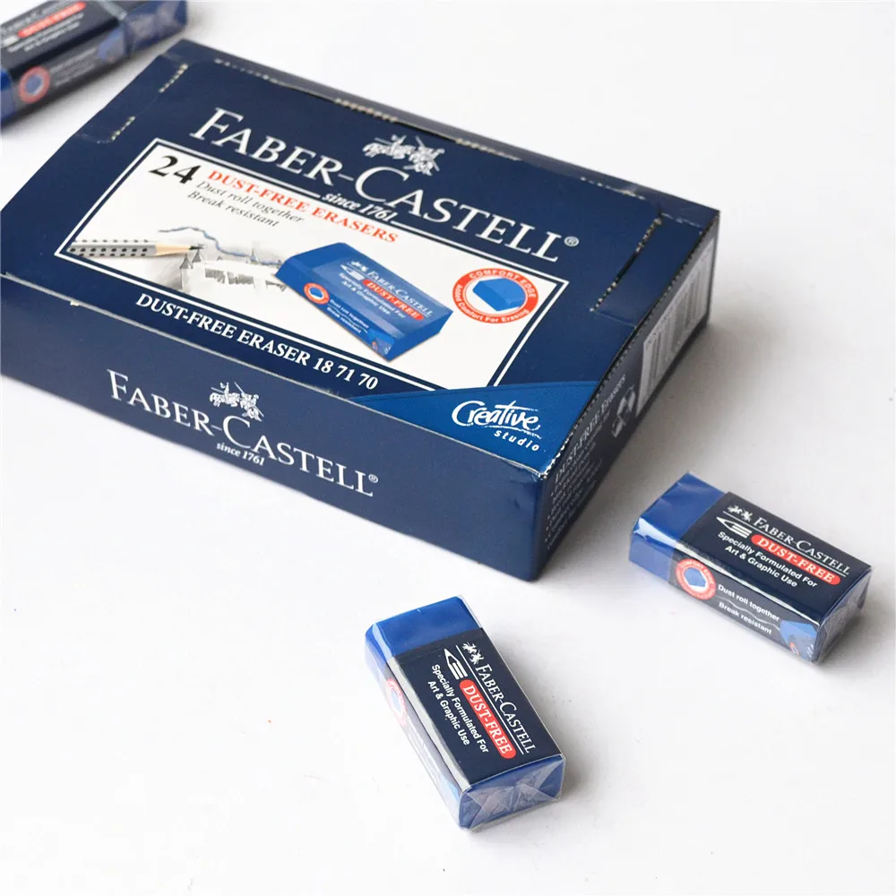 

Faber Castell Pencil Eraser/Rubber, DUST FREE Excellent clean erasing Specially Formulated for Art & Graphic Use 3pcs/lot