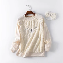 shipping. новые Брендовые женские сна топы. femme домашняя одежда. теплые флисовые милые овечки с капюшоном. тени для век, продаж. пижамы