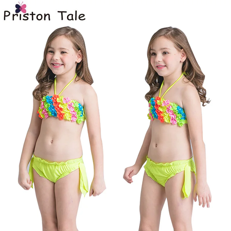 2017 kids girls bikinis set swimwear bathing suits kid swimming suit