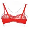 YANDW – soutien-gorge en dentelle pour femmes, grande taille, Sexy, grande taille, plongeant, fin, sans doublure, Push Up, Transparent, blanc, noir ► Photo 2/6