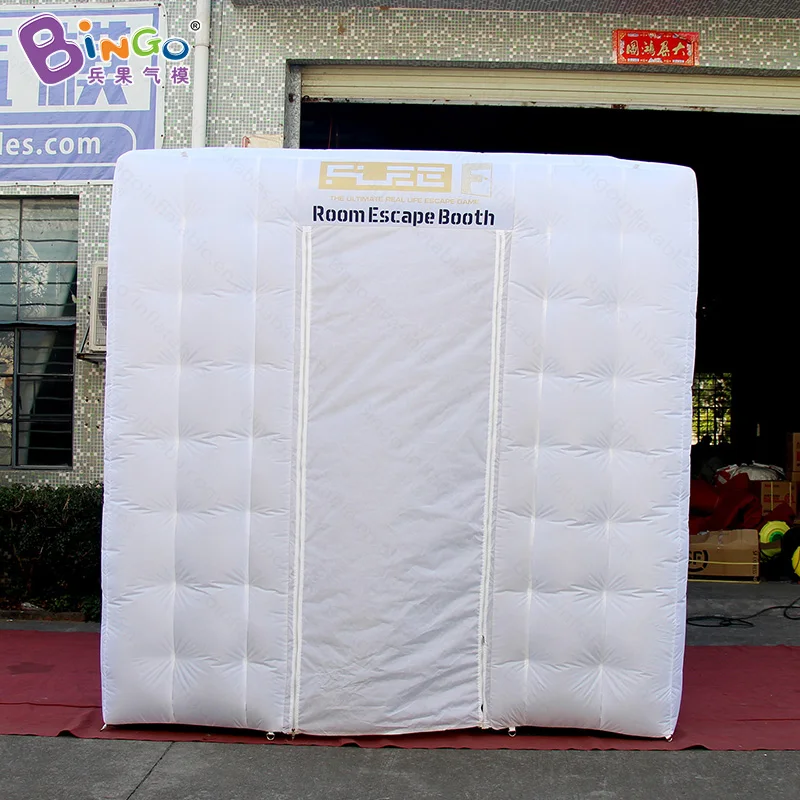 White Inflatable Cube Tent Oxford Cloth LED Light Inflatable Photo Booth 3