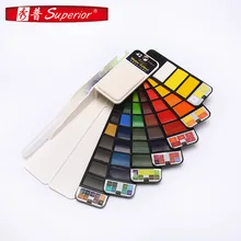 Художественные принадлежности прозрачные однотонные акварельные краски в наборе Веерообразный складной водяной цветной пигмент