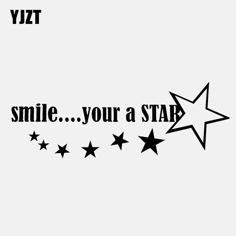 YJZT 17 см * 5 9 SMILE.YOUR A STAR Автомобильная наклейка Виниловая черный/серебристый цвет |