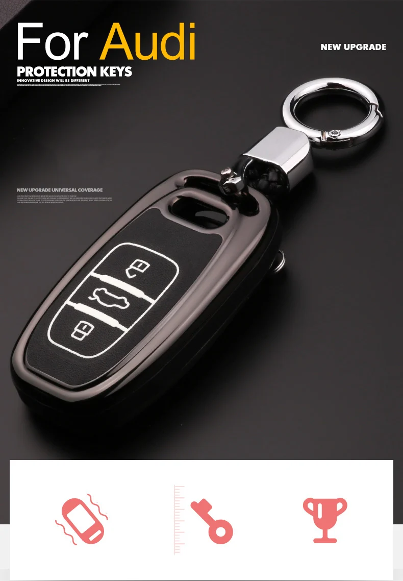 Цинковый сплав+ светящийся кожаный чехол для автомобильных ключей для Audi A5 Q7 S4 S5 A4 B9 Q7 A4L 4m TT TTS RS 8 S умный чехол для ключей