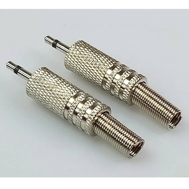 50pcs Mono 1 10 Sophomore Jack 2 5mm Connector with Spring Jack 2 5mm Mono Headset Headphone Adapter