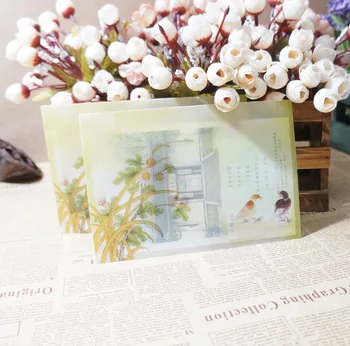 

5pcs BZNVN translucent hazy Chinese Style paper flowers and birds