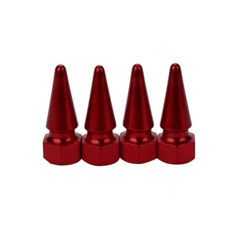 

Tires Stem Rim Wheel Valve Caps Cover Powder-Coated Finish Cone Bullet Car Truck Air Port Aluminum Red Dropshipping Aug8