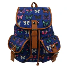 Vintage женская Путешествия Рюкзак Школьная Сумка «Бабочка Сумка Bookbags Рюкзак
