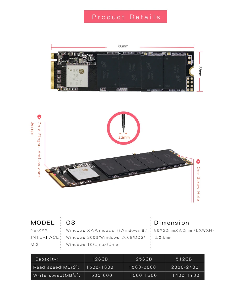 KingSpec M2 SSD 1TB M.2 ssd 240GB 500GB PCIe NVMe SSD 2280 SSD 2242 hdd For Laptop Desktop Internal Hard Drive MSI xiaomi air -