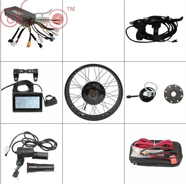EU DUTY FREE 36V 1200W/48V 1500W Fat Tire 20-26 &quotзадняя часть электровелосипеда колеса