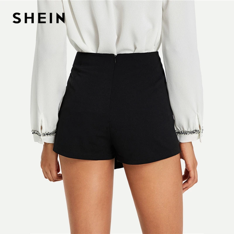 SHEIN Элегантные Летние Женские Шорты С Средней Талией Для Офиса