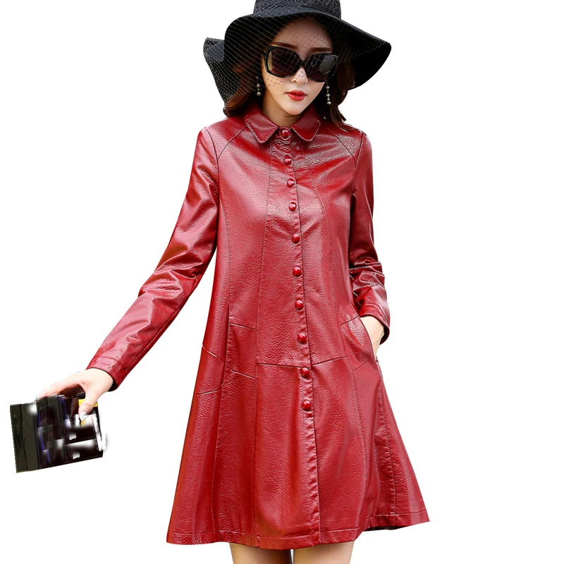 

Autumn Leather clothes Young woman coat large size ladies leather jacket South Korean Style high-grade leather Cloak dressQH1061