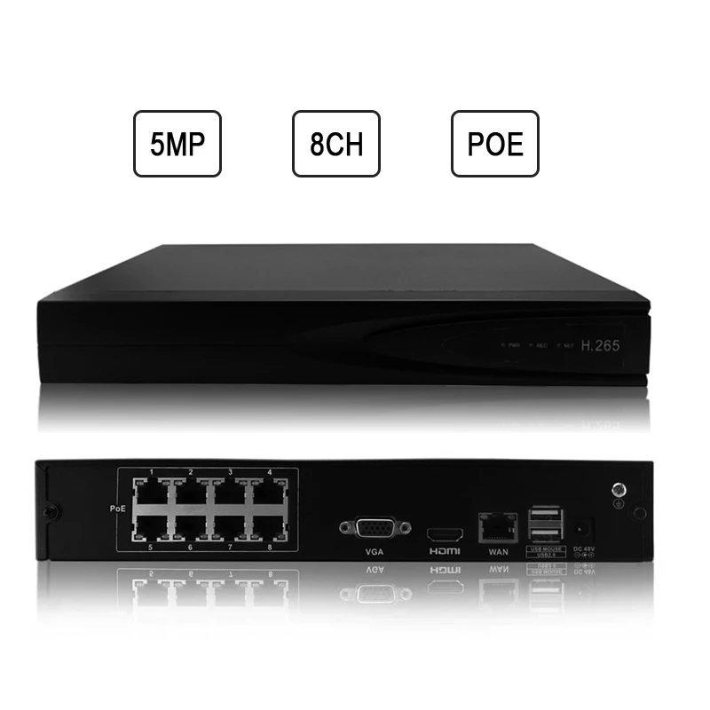 HJT 8CH NVR H.265 CCTV Системы 48 V POE 4CH 5.0MP комплект ip камеры ИК Ночное видение сети P2P Onvif