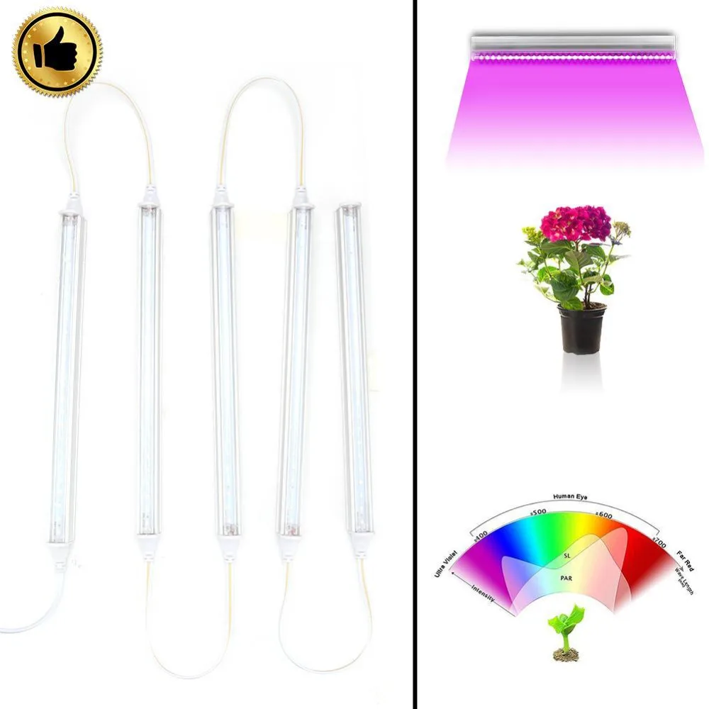 6W 12W 18W 24W 30W Led Grow Light 110v 220v T5 Tube LED Phyto лампы полный спектр гидропоники завод США