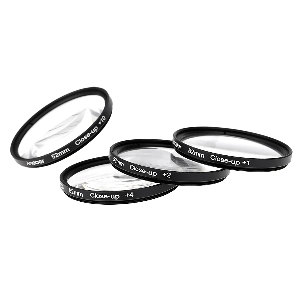 Andoer 52mm Macro Close Up Filter Set +1 +2 +4 +10 with Pouch for Nikon