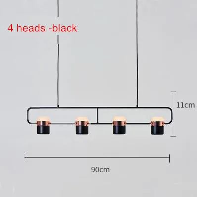 Скандинавские регулируемые Руки светодиодная люстра освещение покрытый дизайн промышленный подвесной светильник для отеля фойе зал светильники подвесной светильник - Цвет абажура: 4 heads Black