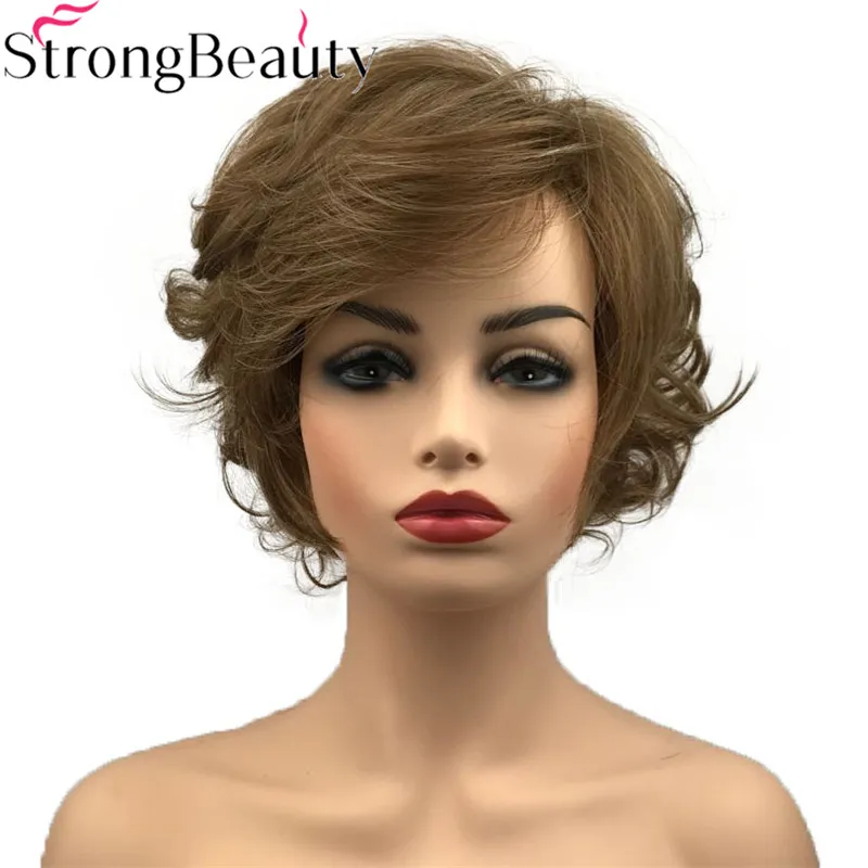 StrongBeauty короткий волнистый парик термостойкие синтетические парики женские волосы