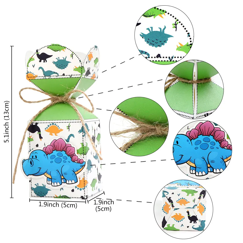 OurWarm 12 шт. динозавр конфеты коробки тема вечерние Baby Shower праздничное украшение для дня рождения динозавр выбор для детского праздника
