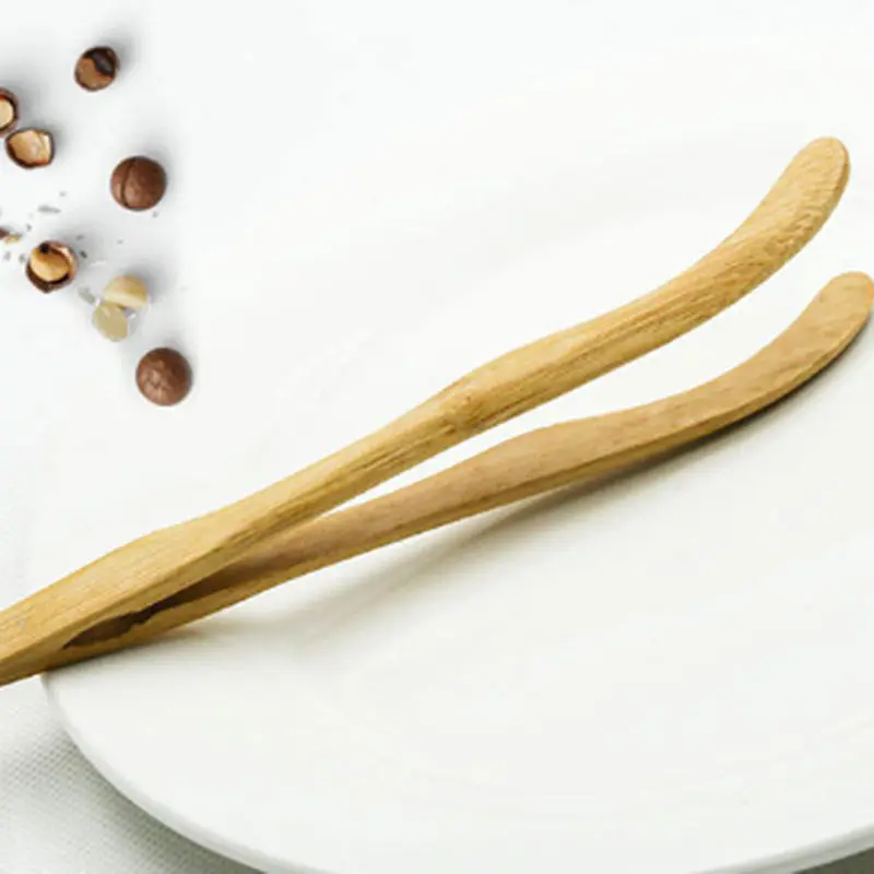 Bamboo Cooking Kitchen Tongs Food Tool Salad Bacon Steak Bread Cake Wooden Clip Home Kitchen Tools 1Pc food tongs