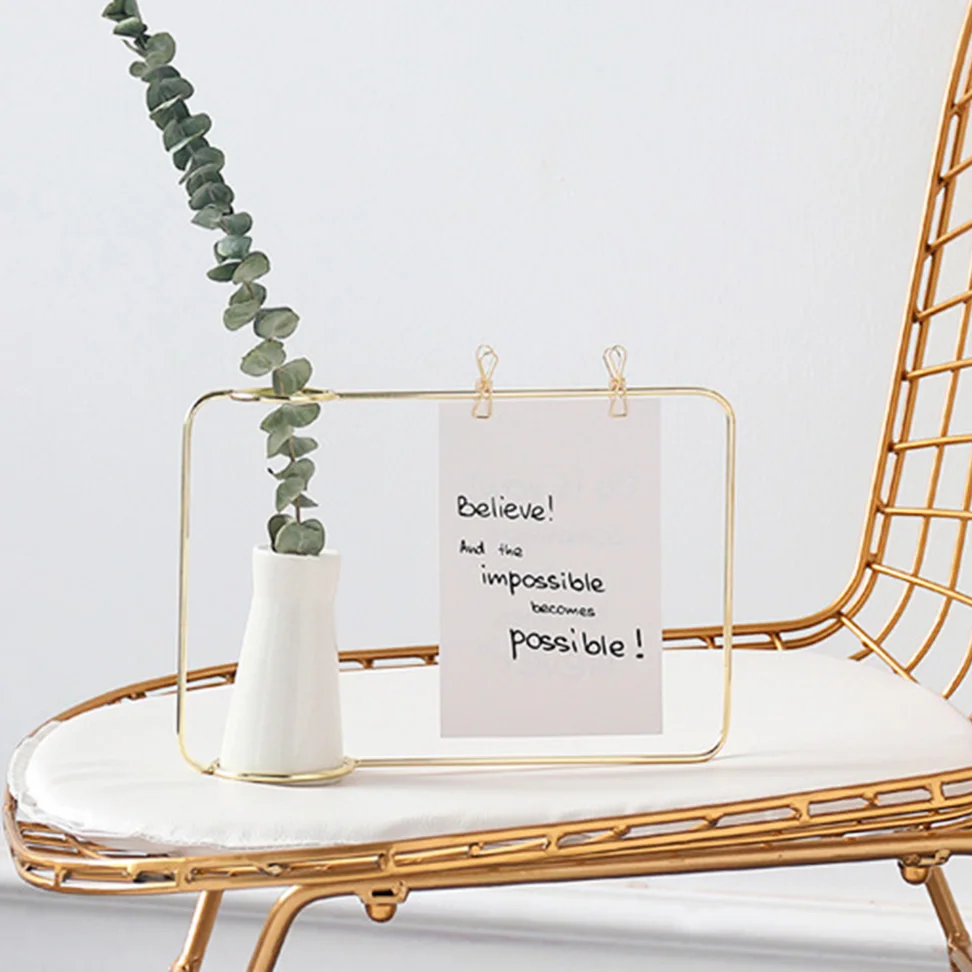Creative Iron Line Flower Pot Plant Vase Stand Postcard Clip Holder Ceramic Vase For Flowers Vase For Wedding Decoration 3