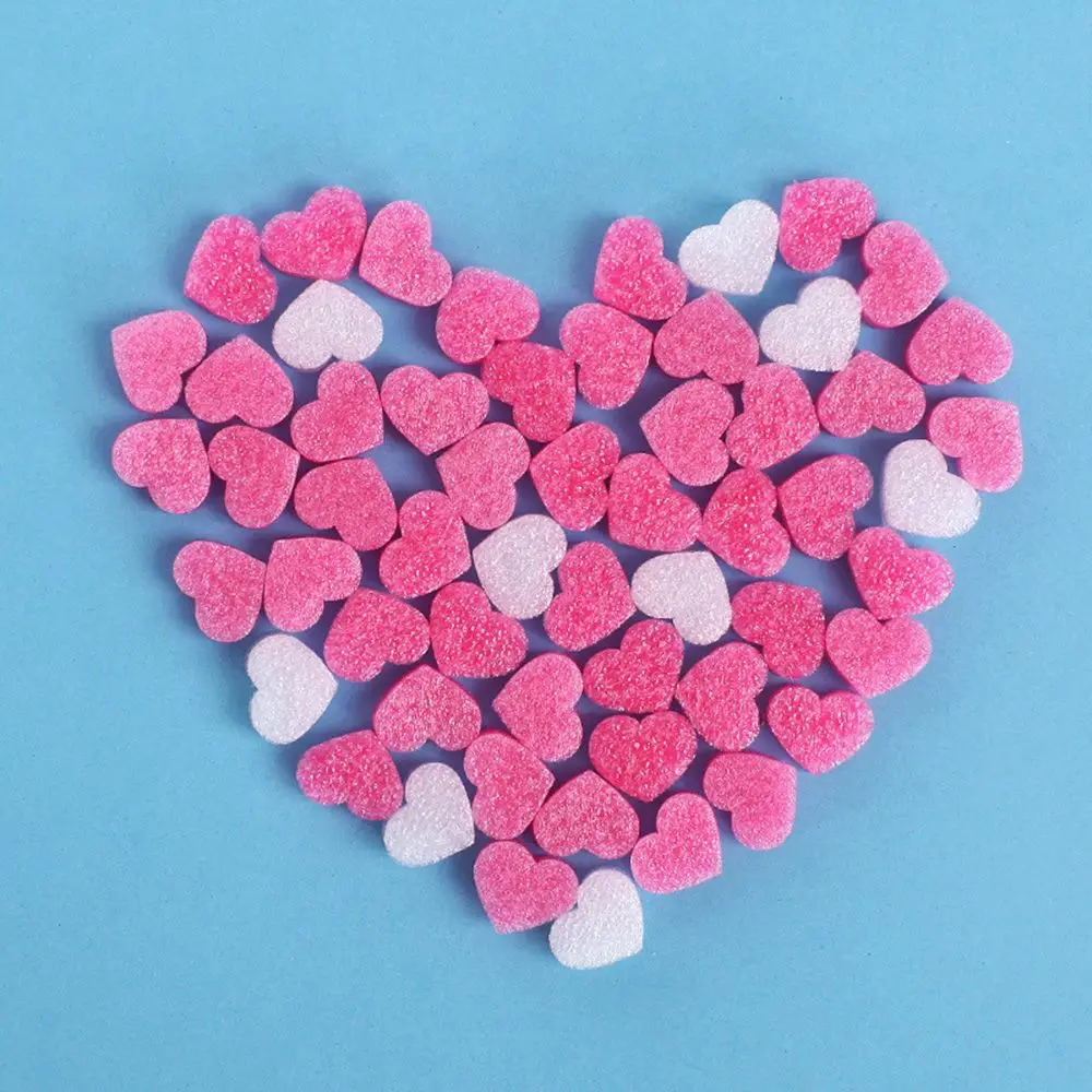 

50pcs/bag Pink Mini Heart Love Beads Foam Strip Slime Gift Box Fluffy Slime Filler Sludge Clay Packing Wedding Flower Box Filler