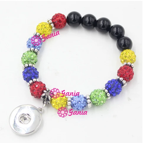 10pcs Lot New Puzzle Autism Awareness Bracelet Crystal Bead 10pcs Lot New Puzzle Autism Awareness Bracelet Crystal Bead With 18mm On Charm For Snap Jewelry Bijoux In Bracelets From